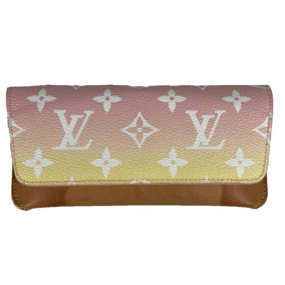 LOUIS VUITTON Monogram by the pool Etui Lunet Woody Sunglasses case pink/yellow - Picture 1 of 10